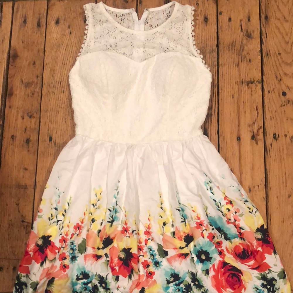 Cute White Floral Dress